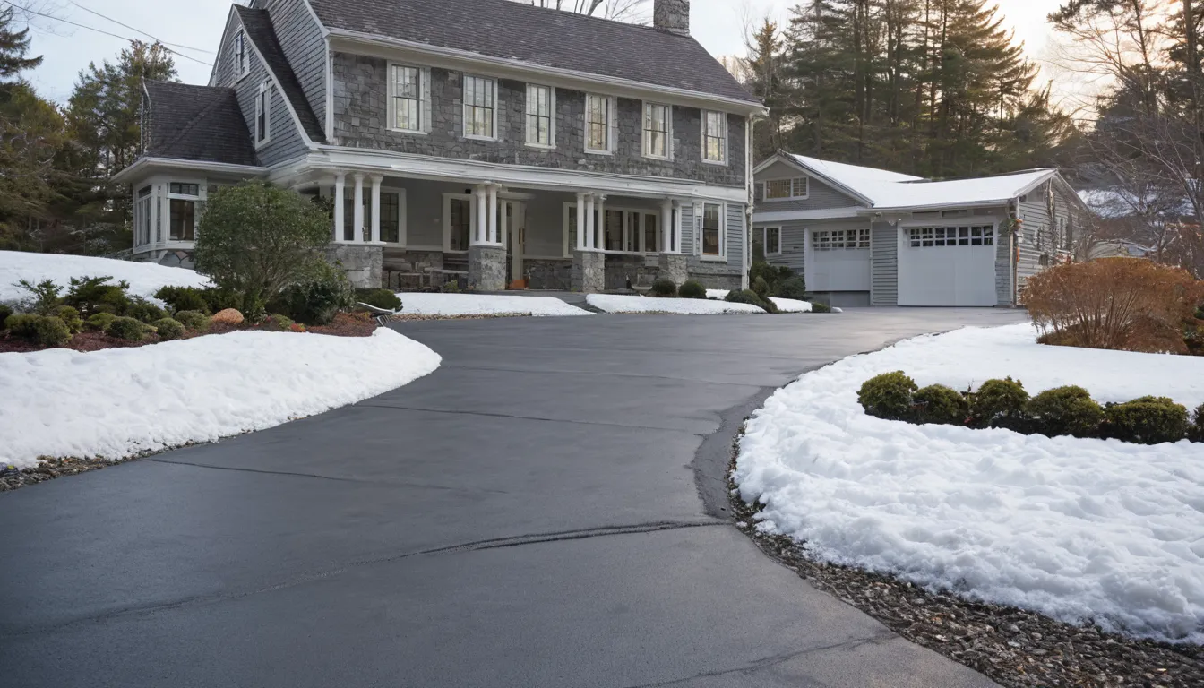 A new concrete driveway beside an older home in West Leechburg